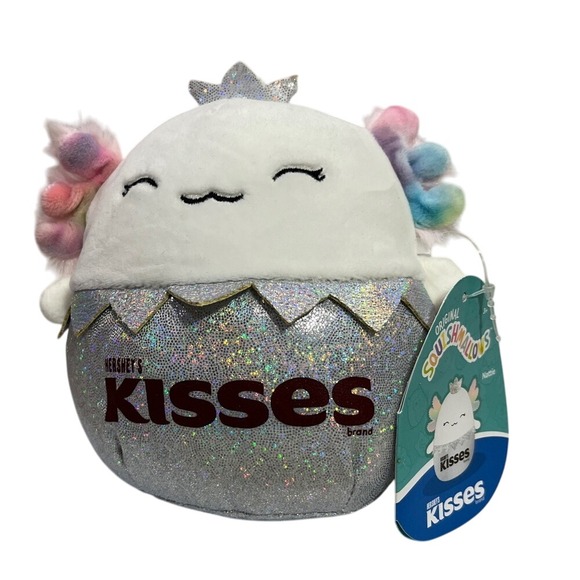 Squishmallows Nattie Axolotl Hershey's‎ Kisses Plush Crown Sparkle Valentine - Picture 1 of 4